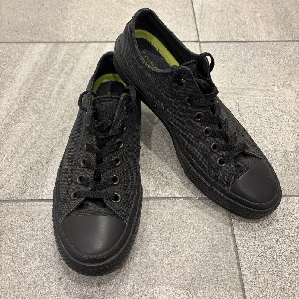 Converse All Star Chuck Taylor II Double Black Low Lunarlon Men's 8 Women's 10